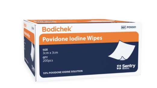 Sentry Povidone Iodine Wipes 3cmx3cm, Box/100